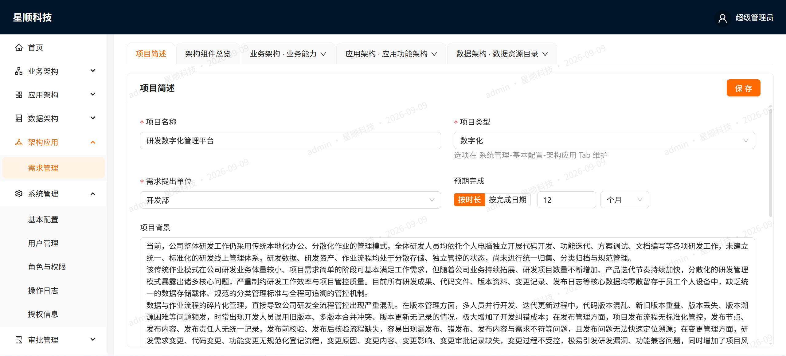 架构组件总览:业务、应用、数据分域纳入与评审状态